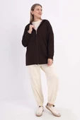 Acı Kahve-Fermuarlı Sweat Hırka - 1