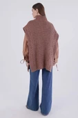 Camel-Saç Örgülü Balıkçı Yaka Süveter - 4