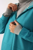Mint-Fermuarlı Sweat Hırka - 5