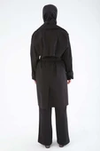 Siyah-Kemerli Çıtçıtlı Trençkot thumbnail 4