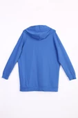 Çini Mavi-Fermuarlı Sweat Hırka - 6