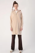 Bej01-Fermuarlı Sweat Hırka - 2