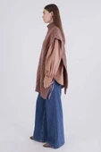 Camel-Saç Örgülü Balıkçı Yaka Süveter - 3