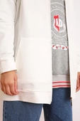 Ekru-Fermuarlı Sweat Hırka - 6