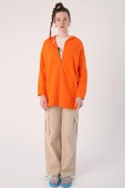 Turuncu-Fermuarlı Sweat Hırka thumbnail 2