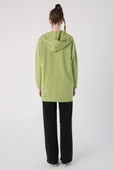 Açık Yeşil-Fermuarlı Sweat Hırka - 4