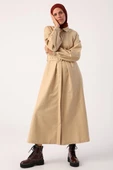 Bej01-Kemerli Gömlek Yaka Elbise thumbnail 1