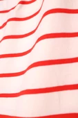 Ekru-Kırmızı-Pamuklu Çizgili İçlik Gömlek Etek - 6