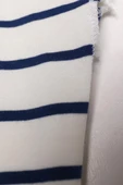 Lacivert-Ekru-Pamuklu Çizgili Sıfır Kol Likralı Crop İçlik thumbnail 5