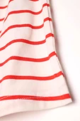 Ekru-Kırmızı-Pamuklu Çizgili İçlik Gömlek Etek - 4