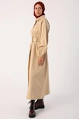 Bej01-Kemerli Gömlek Yaka Elbise thumbnail 3