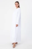 Beyaz-Uzun Kollu İçlik Elbise thumbnail 3