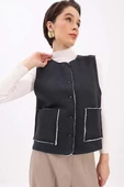 Siyah-CEPLİ KISA YELEK - 1