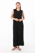 Siyah-Pamuklu Bisiklet Yaka Likralı Kolsuz İçlik Elbise thumbnail 1