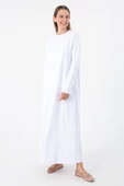 Beyaz-Uzun Kollu İçlik Elbise thumbnail 1