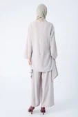 Taş-Asimetrik Kesim Tunikli Bol Paça Pantolonlu Takım - 4