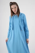 Mavi-Fermuarlı Kısa Hırkalı Kolsuz Elbiseli Takım thumbnail 7