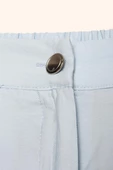 Açık Mavi-Viskon Yırtmaç Detaylı Pantolonlu Takım - 5