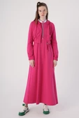 Fuşya-Fermuarlı Kısa Hırkalı Kolsuz Elbiseli Takım thumbnail 2