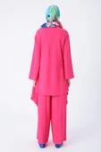 Pembe-Asimetrik Kesim Tunikli Bol Paça Pantolonlu Salaş Takım - 4