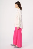 Ekru-Arkası Pile Detaylı Hakim Yaka Gömlek Tunik thumbnail 3