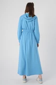 Mavi-Fermuarlı Kısa Hırkalı Kolsuz Elbiseli Takım thumbnail 4