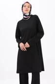 Siyah-Yırtmaçlı Pantolonlu Takım - 1