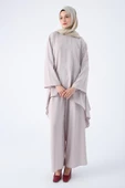 Taş-Asimetrik Kesim Tunikli Bol Paça Pantolonlu Takım - 1