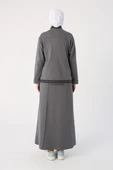Duman-Çizgili Ribanaları Etekli Kısa Hırkalı Takım thumbnail 4