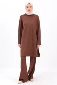 Kahve-Yırtmaçlı Pantolonlu Takım thumbnail 1