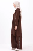 Acı Kahve01-Tüvit Garni Detaylı Pantolon Takımı thumbnail 3