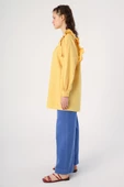 Sarı-Fırfır Detaylı Pamuklu Bisiklet Yaka Gömlek Tunik thumbnail 3