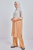 Camel-Degrade Keten Pantolonlu Takım thumbnail 3