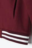 Bordo-Çizgili Ribanaları Etekli Kısa Hırkalı Takım - 7