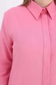 Pembe-Gizli Patlı Uzun Gömlek - 5