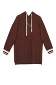 Acı Kahve-NAKIŞLI MANŞETİ RİBANALI SWEAT TUNİK - 6
