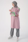 Soft Lila-Neon Şerit Detaylı Sweat Tunik - 1