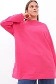 Fuşya-Bisiklet Yaka Reglan Kol Likralı Sweat thumbnail 1