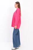 Fuşya-Bisiklet Yaka Reglan Kol Likralı Sweat thumbnail 3