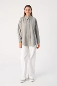 Gri01-Oversize Basic Gömlek thumbnail 4