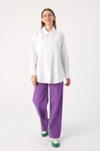 Beyaz-Oversize Basic Gömlek thumbnail 4
