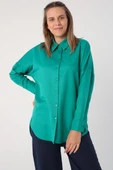 Zümrüt-Oversize Basic Gömlek - 1