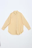 Açık Sarı-Oversize Basic Gömlek thumbnail 7