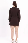 Acı Kahve-Pamuklu Kuşaklı Sweat Tunik thumbnail 4