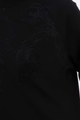 Siyah-NAKIŞLI PİLİKAŞELİ SWEAT TUNİK - 5