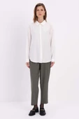 Ekru-KÖŞE MANŞET DETAYLI ŞIK DÜĞMELİ GÖMLEK thumbnail 2