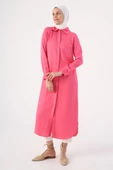 Koyu Pembe01-Gizli Patlı Gömlek Tunik - 1
