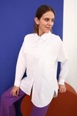 Beyaz-Oversize Basic Gömlek thumbnail 1