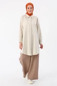 Açık Bej-Büyük Beden Gömlek Tunik thumbnail 2