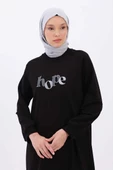 Siyah-YANDAN GARNİ YIRTMAÇLI SWEAT TUNİK thumbnail 1